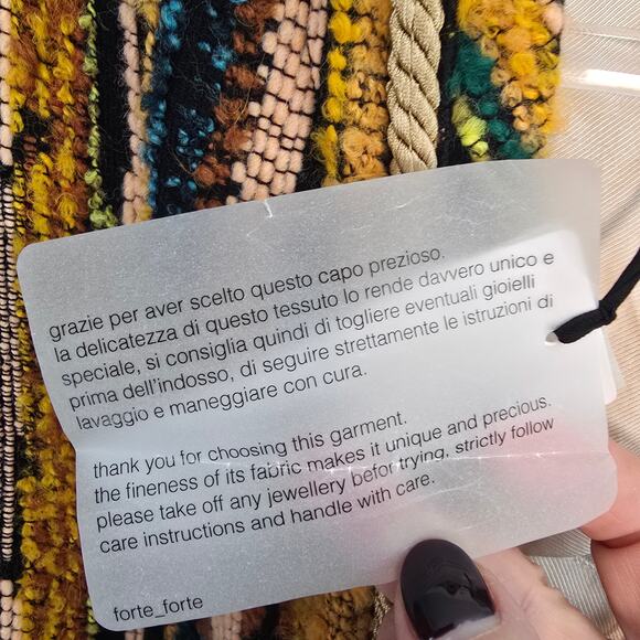 forte_forte Striped Jacquard Bouclé Long Coat Multicolor Marigold Size 0 US 2 - Picture 14 of 15